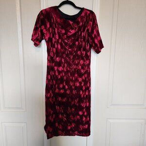 Rich Burgundy black Shimmering Velvet Gorgeous Evening Dress 2 high slits XL